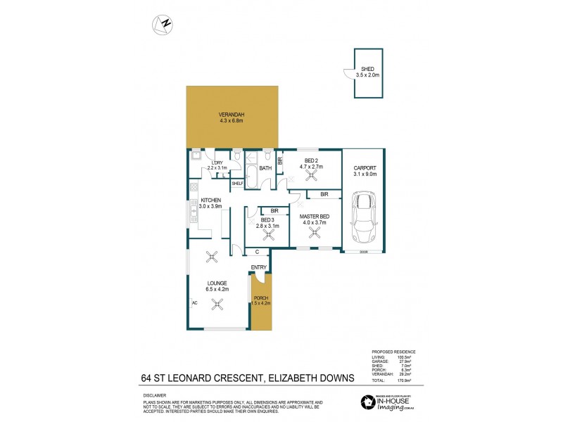 64 St Leonard Crescent, Elizabeth Downs SA 5113 Floorplan
