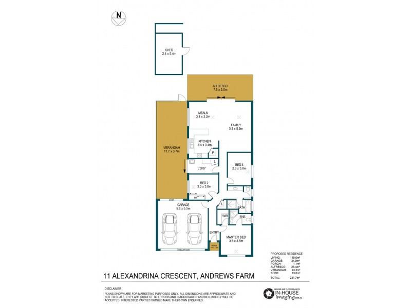 11 Alexandrina Crescent, Andrews Farm SA 5114 Floorplan