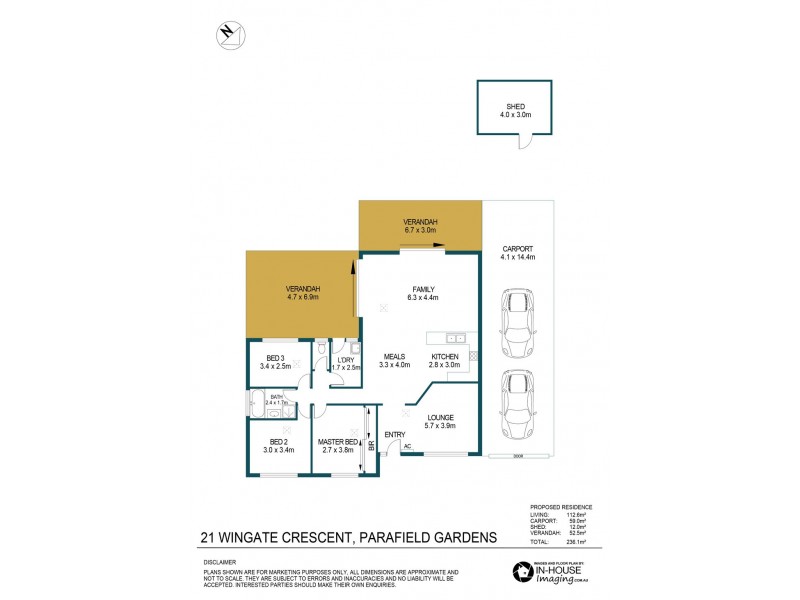 21 Wingate Crescent, Parafield Gardens SA 5107 Floorplan