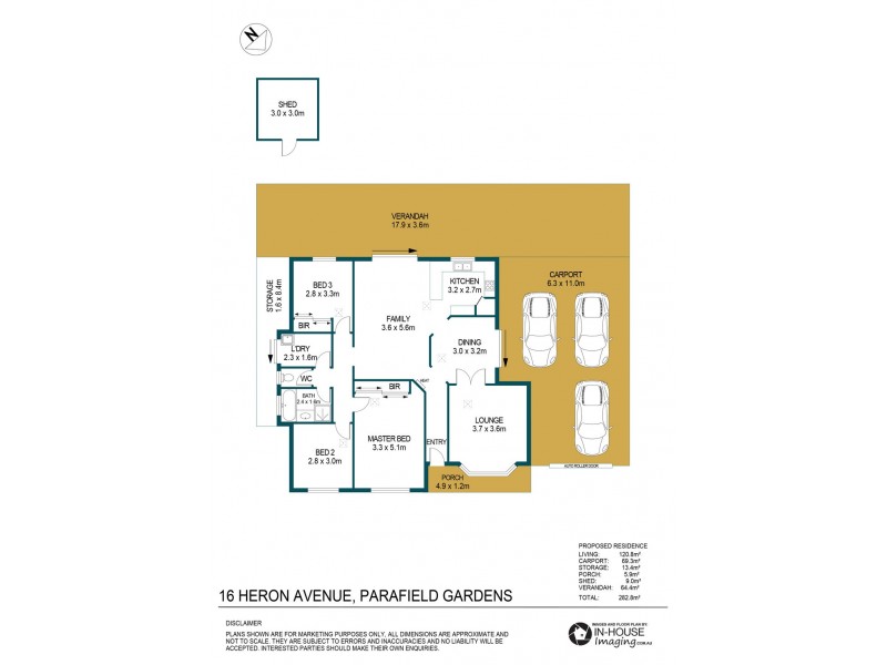 16 Heron Avenue, Parafield Gardens SA 5107 Floorplan