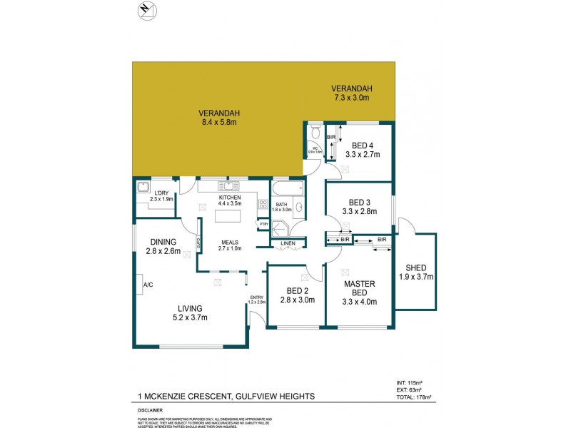 1 McKenzie Crescent, Gulfview Heights SA 5096 Floorplan