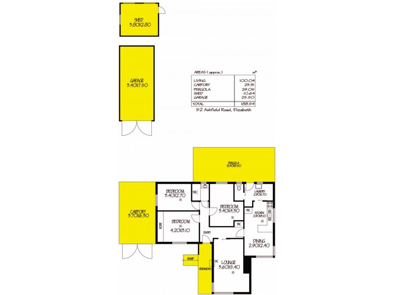 52 Ashfield Road, Elizabeth SA 5112 Floorplan
