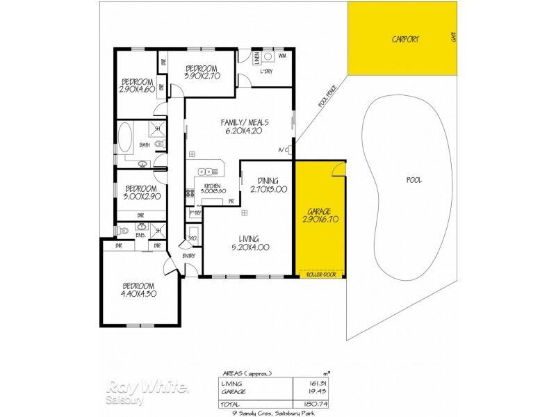 9 Sandy Crescent, Salisbury Park SA 5109 Floorplan