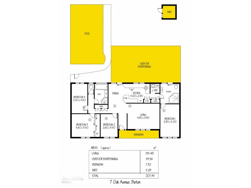 7 Oak Avenue, Burton SA 5110 Floorplan