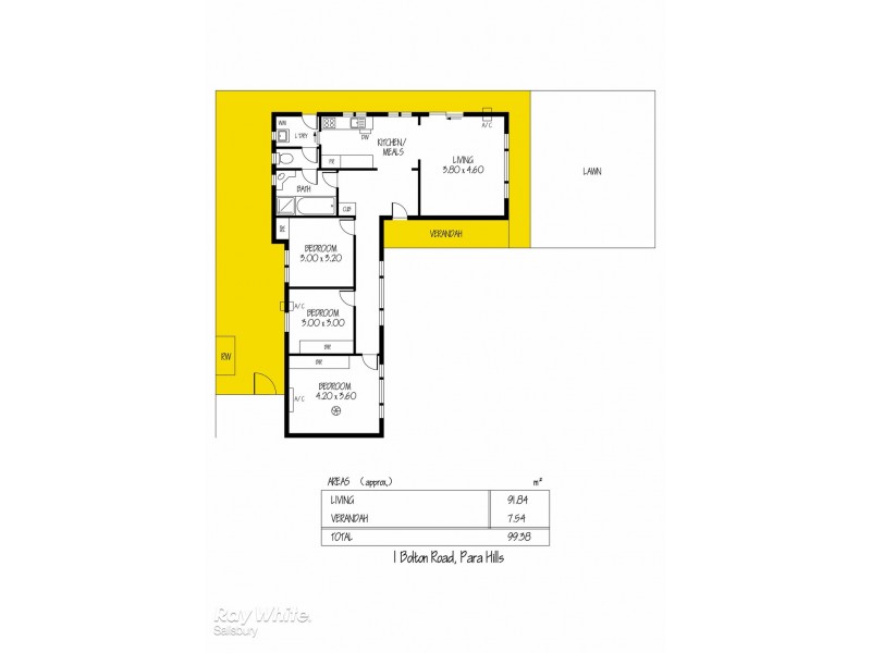1 Bolton Road, Para Hills SA 5096 Floorplan