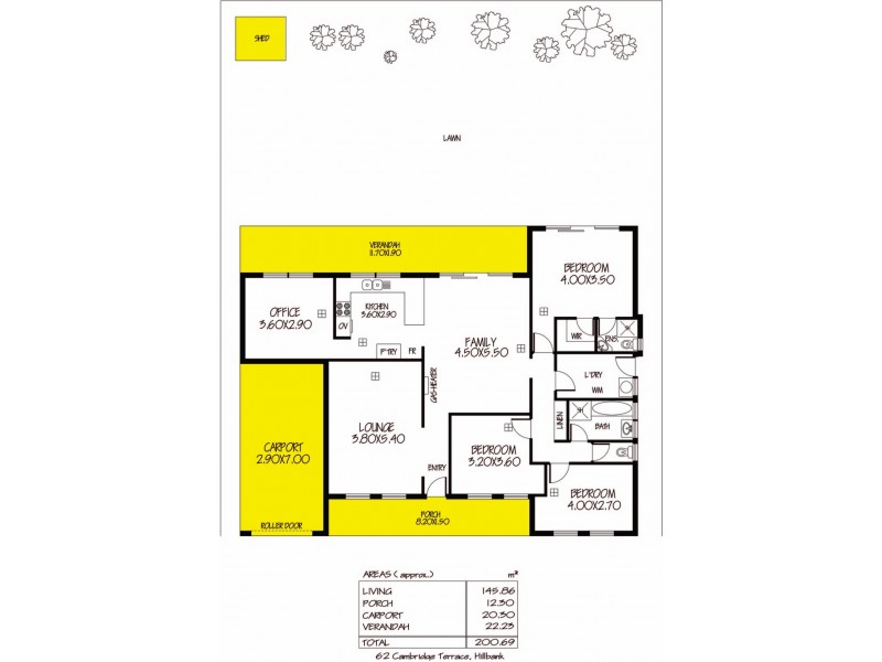 62 Cambridge Terrace, Hillbank SA 5112 Floorplan