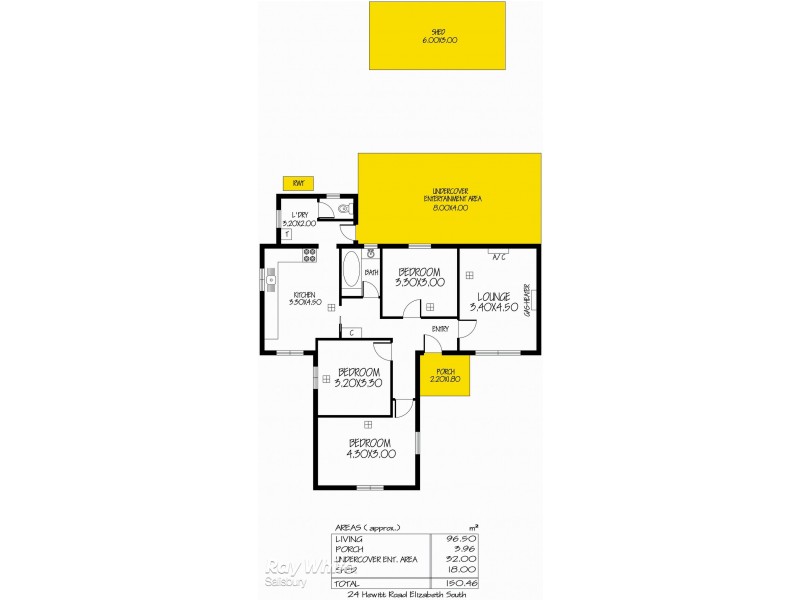 24 Hewitt Road, Elizabeth South SA 5112 Floorplan