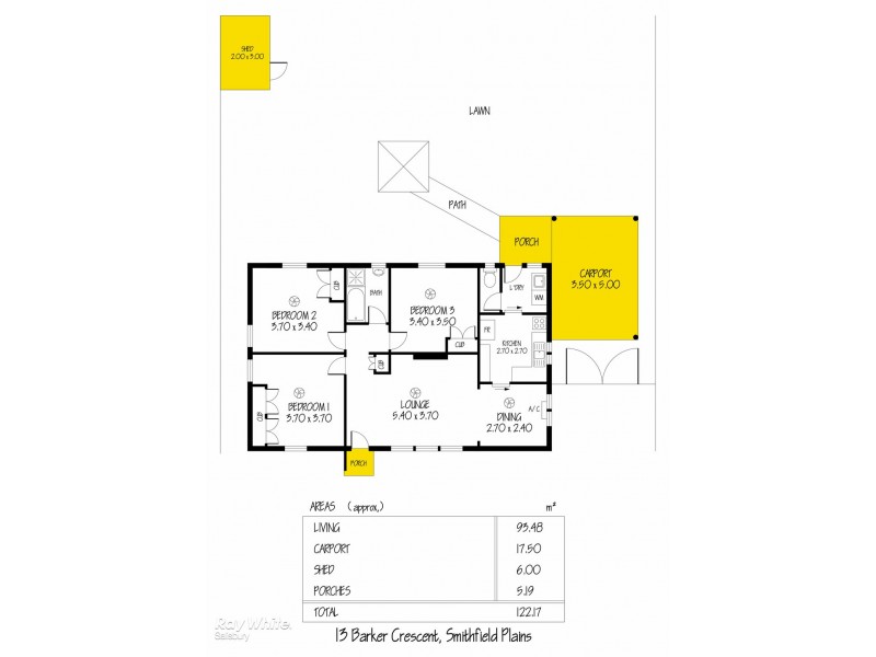 13 Barker Crescent, Smithfield Plains SA 5114 Floorplan