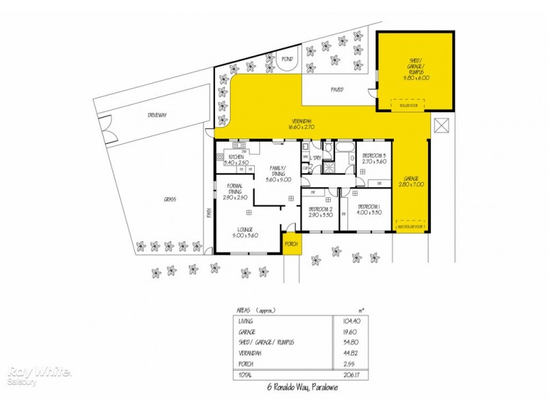 6 Ronaldo Way, Paralowie SA 5108 Floorplan