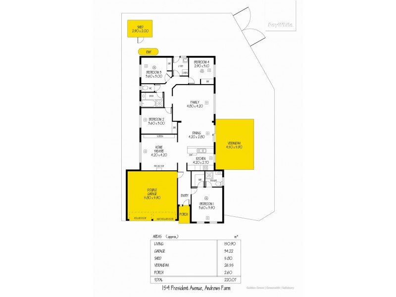 154 President Avenue, Andrews Farm SA 5114 Floorplan