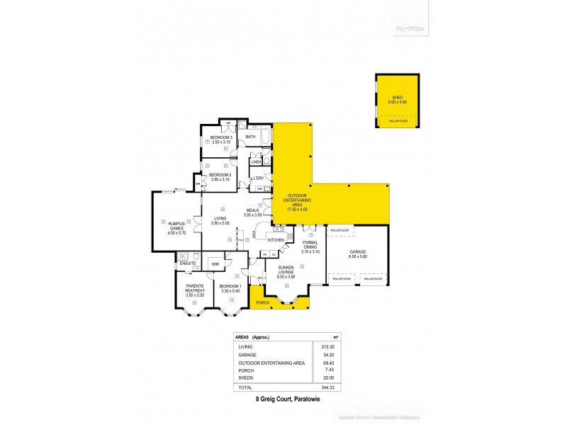 8 Greig Court, Paralowie SA 5108 Floorplan