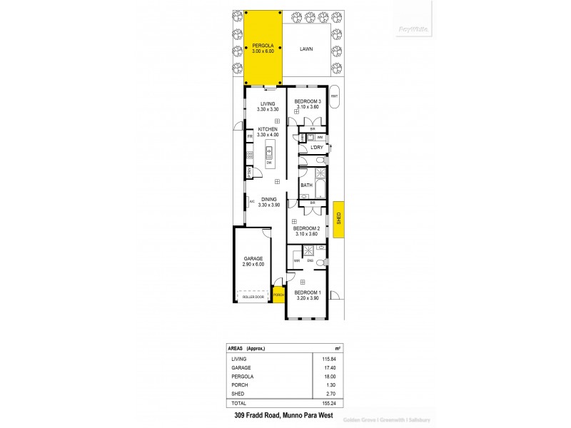 309 Fradd East Road, Munno Para West SA 5115 Floorplan