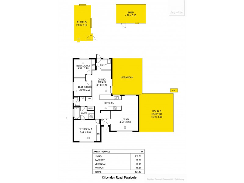 43 Lyndon Road, Paralowie SA 5108 Floorplan