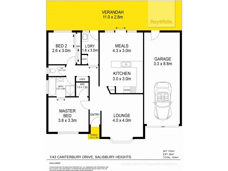 1/43 Canterbury Drive, Salisbury Heights SA 5109 Floorplan