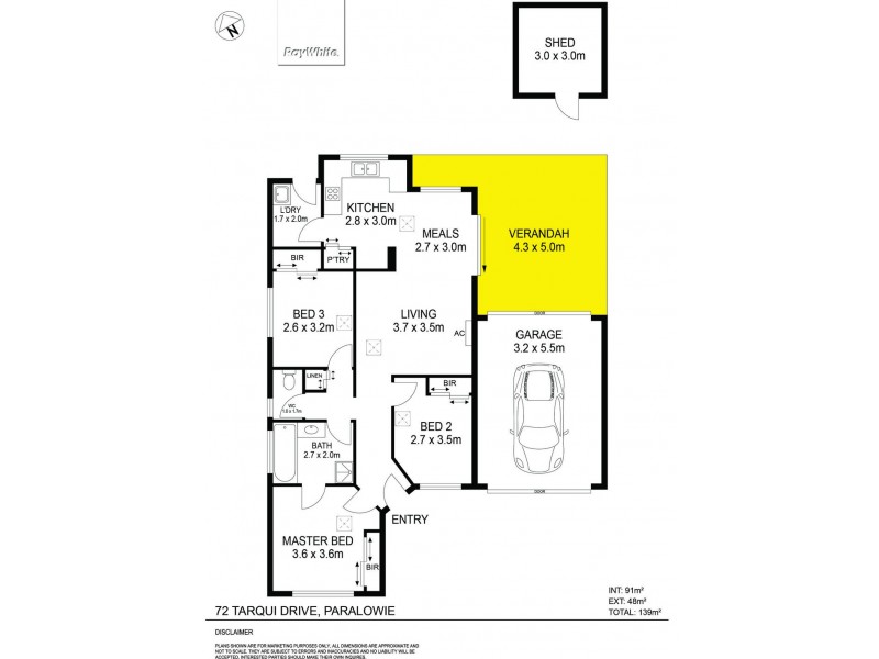 72 Tarqui Drive, Paralowie SA 5108 Floorplan