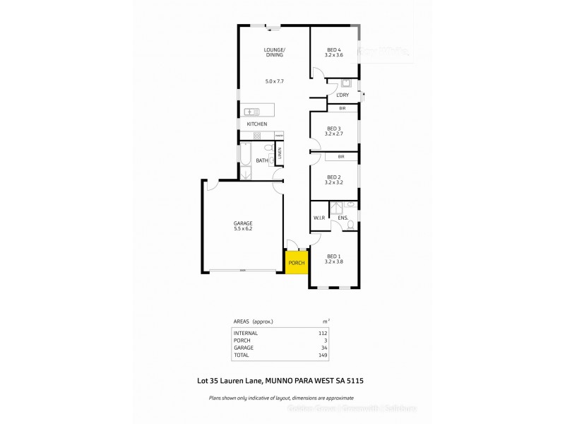 8 Lauren Lane, Munno Para West SA 5115 Floorplan