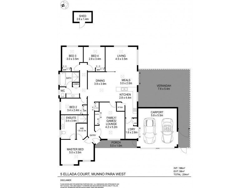 5 Ellada Court, Munno Para West SA 5115 Floorplan