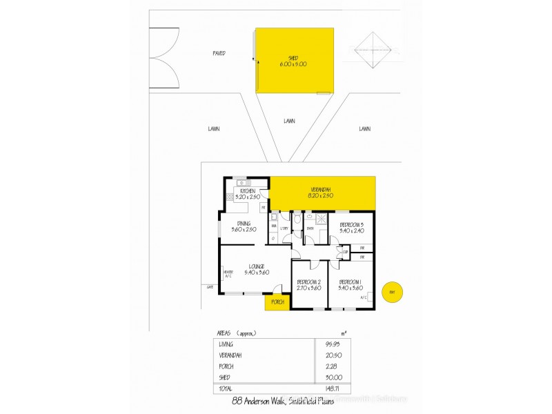 88 Anderson Walk, Smithfield Plains SA 5114 Floorplan