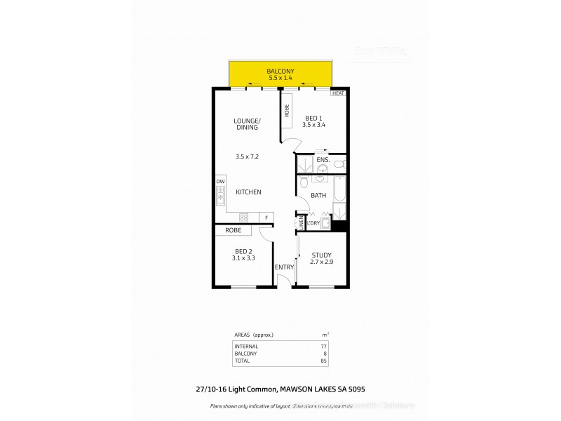 27/10-16 Light Common, Mawson Lakes SA 5095 Floorplan