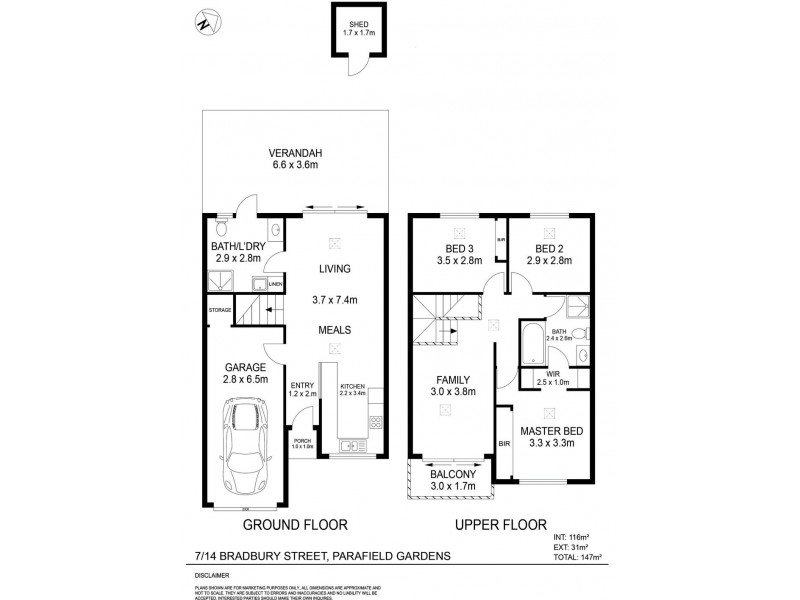 Unit 7, 14 Bradbury Street, Parafield Gardens SA 5107 Floorplan