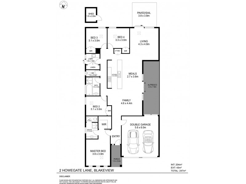 2 Howegate Lane, Blakeview SA 5114 Floorplan