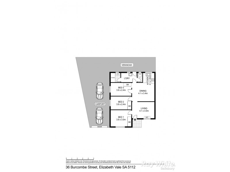 36 Burcombe Street, Elizabeth Vale SA 5112 Floorplan