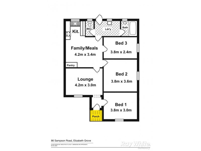 86 Sampson Road, Elizabeth Grove SA 5112 Floorplan