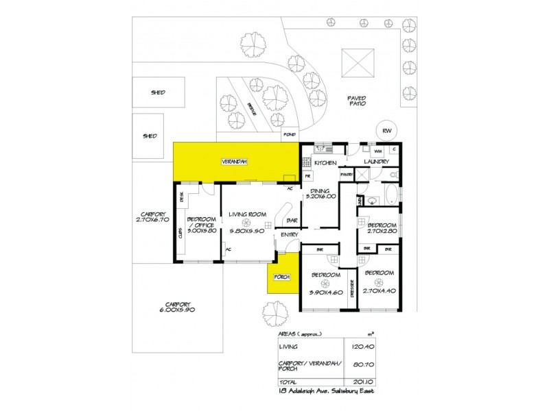 18 Adaleigh Avenue, Salisbury East SA 5109 Floorplan