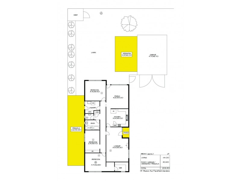 15 Sharon Avenue, Parafield Gardens SA 5107 Floorplan