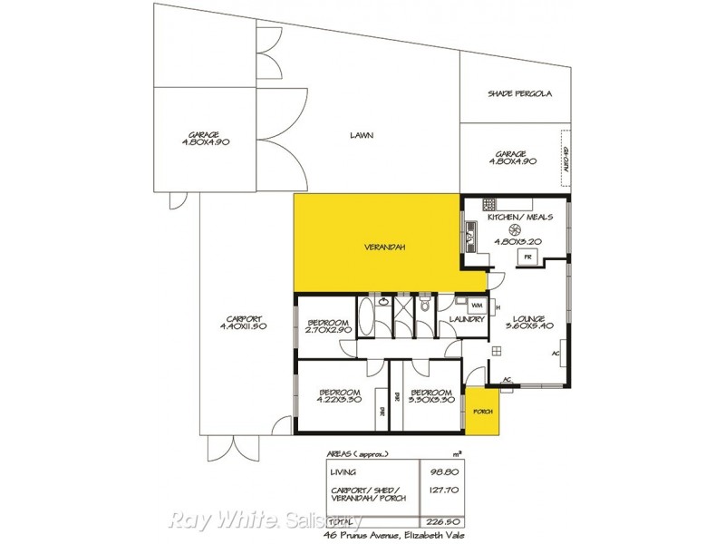 46 Prunus Avenue, Elizabeth Vale SA 5112 Floorplan