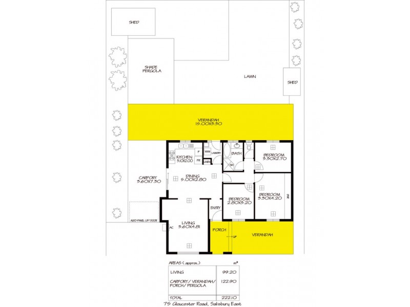 75 Gloucester Avenue, Salisbury East SA 5109 Floorplan