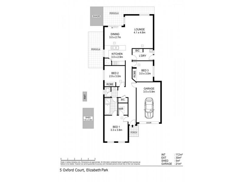 5 Oxford Court, Elizabeth Park SA 5113 Floorplan