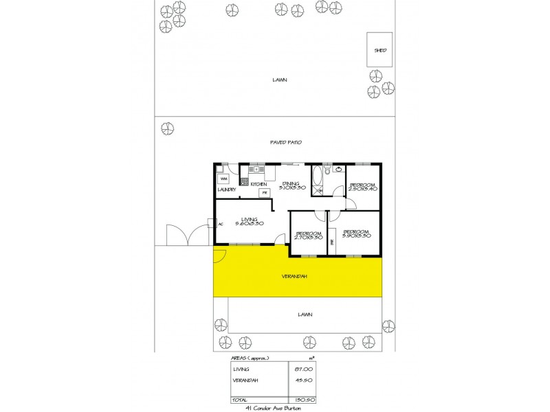 41 Condor Avenue, Burton SA 5110 Floorplan