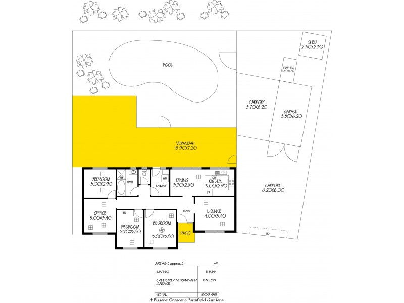 4 Eugene Crescent, Parafield Gardens SA 5107 Floorplan