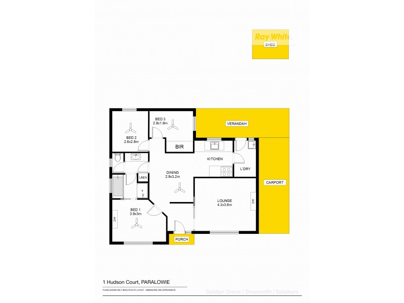1 Hudson Court, Paralowie SA 5108 Floorplan