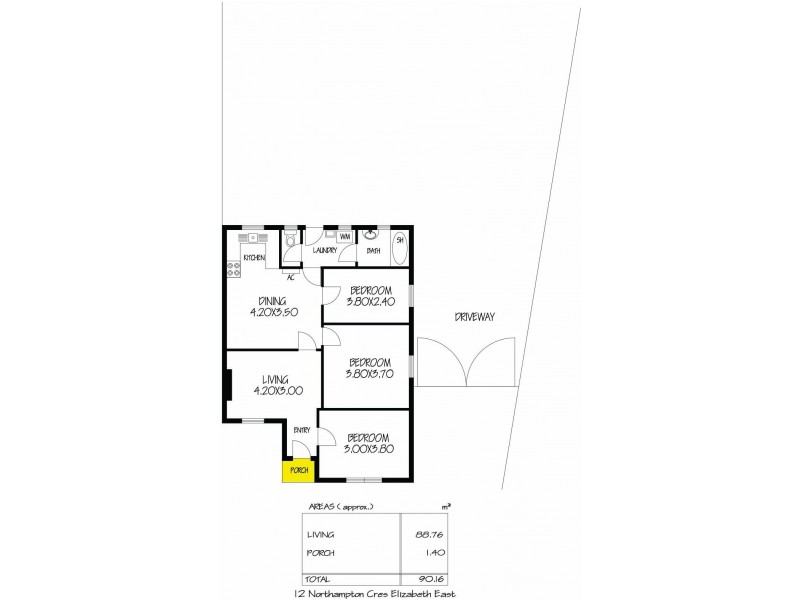 12 Northampton Crescent, Elizabeth East SA 5112 Floorplan