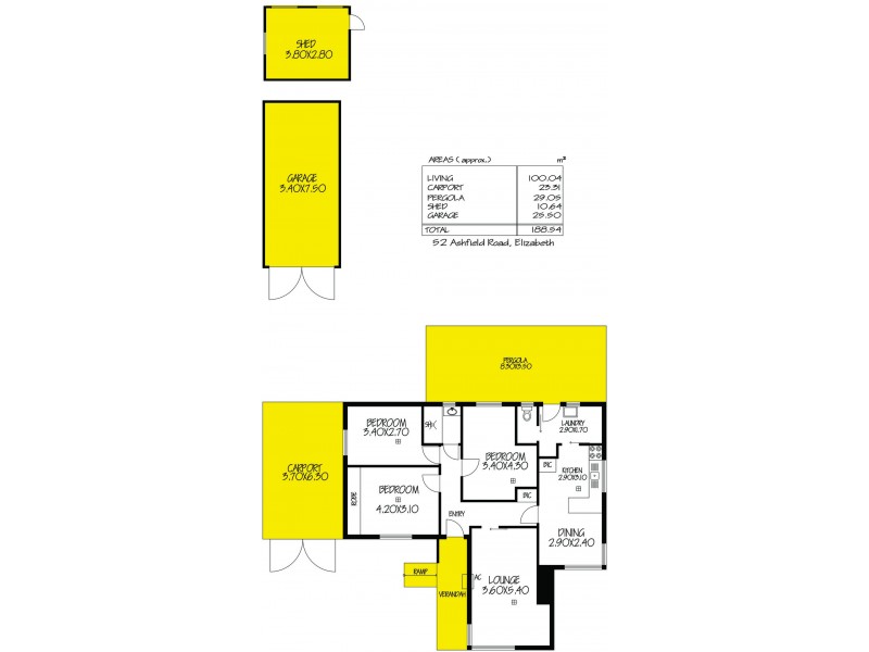 52 Ashfield Road, Elizabeth SA 5112 Floorplan