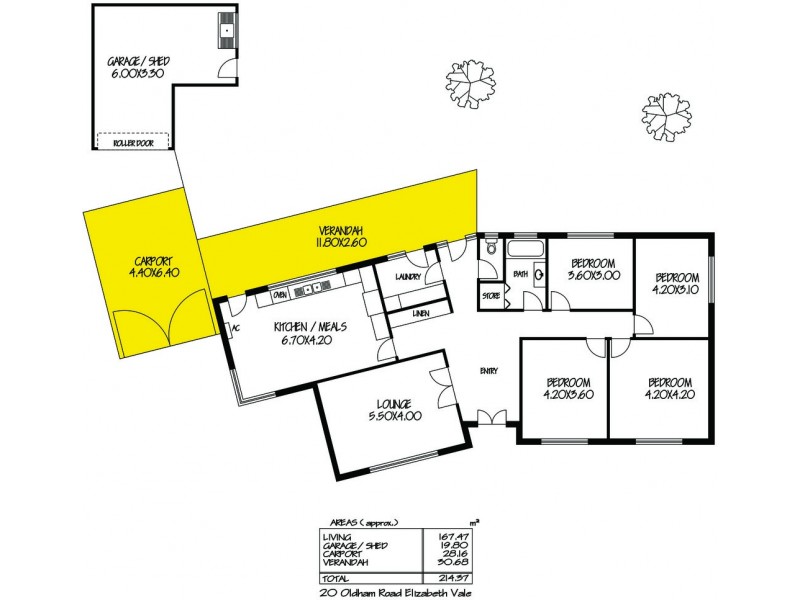 20 Oldham Road, Elizabeth Vale SA 5112 Floorplan