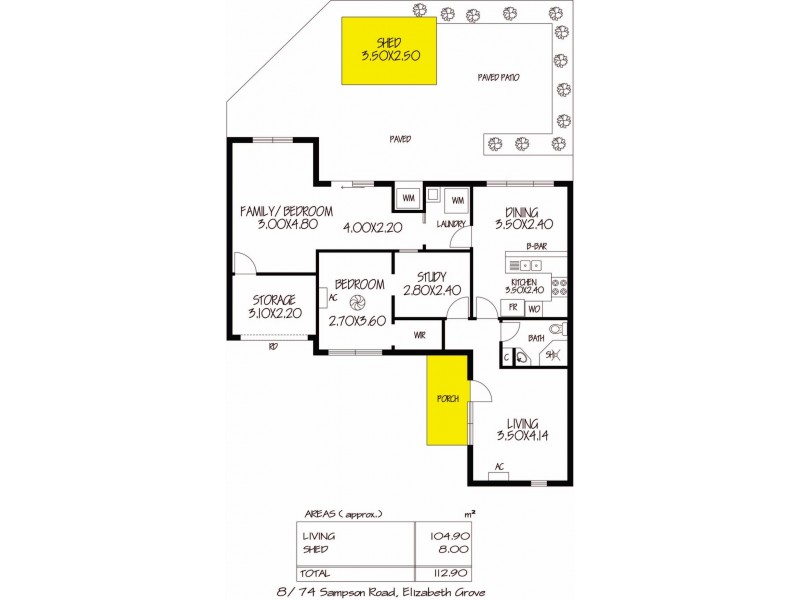 8/74 Sampson Road, Elizabeth Grove SA 5112 Floorplan
