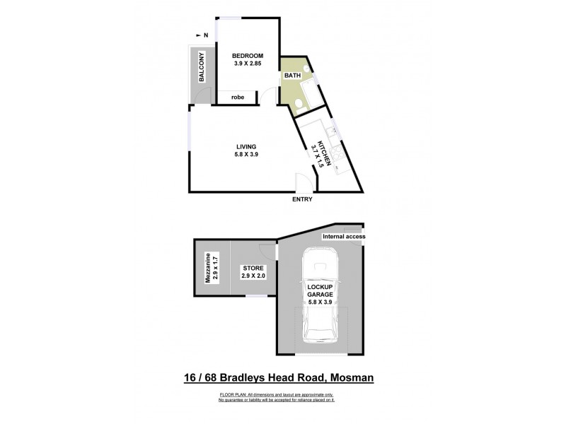 16/68 Bradleys Head Road, Mosman NSW 2088 Floorplan