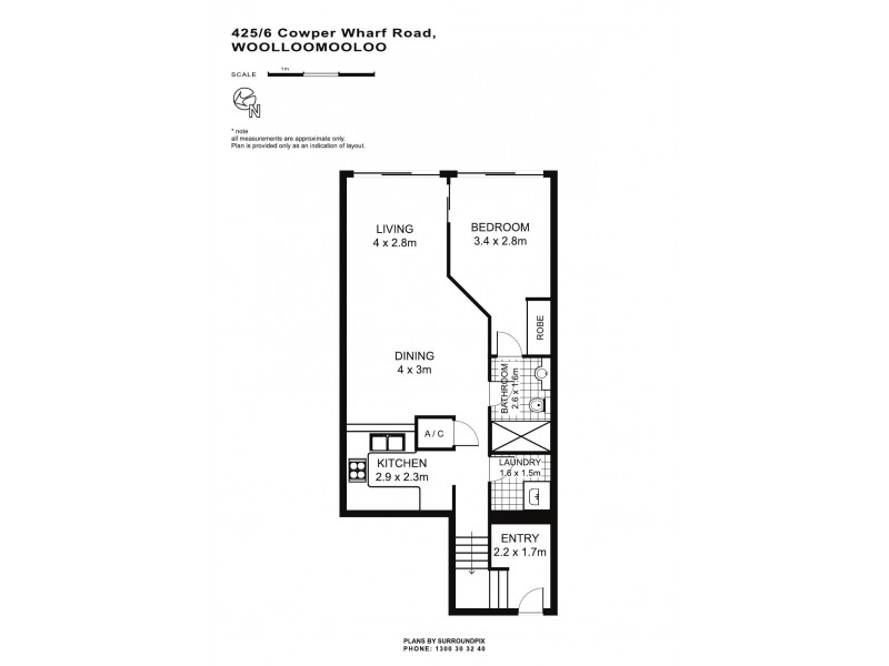 425/6 Cowper Wharf Road, Woolloomooloo NSW 2011 Floorplan