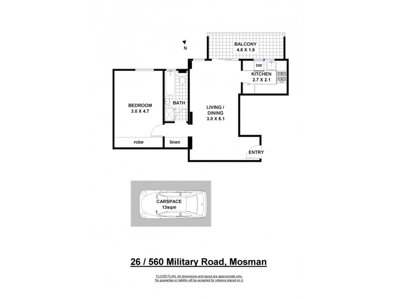 26/560 Military Road, Mosman NSW 2088 Floorplan
