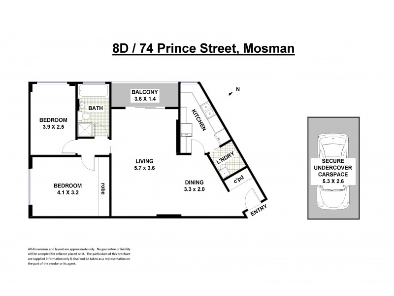 8D/74 Prince Street, Mosman NSW 2088 Floorplan