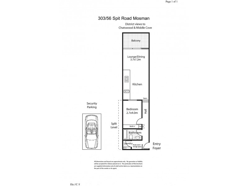 303/56 Spit Road, Mosman NSW 2088 Floorplan