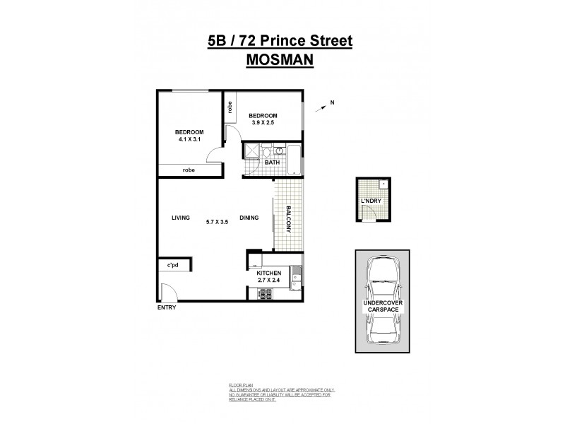 5B/72 Prince Street, Mosman NSW 2088 Floorplan