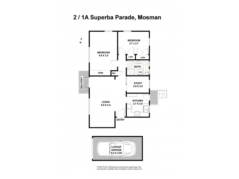 2/1A Superba Parade, Mosman NSW 2088 Floorplan