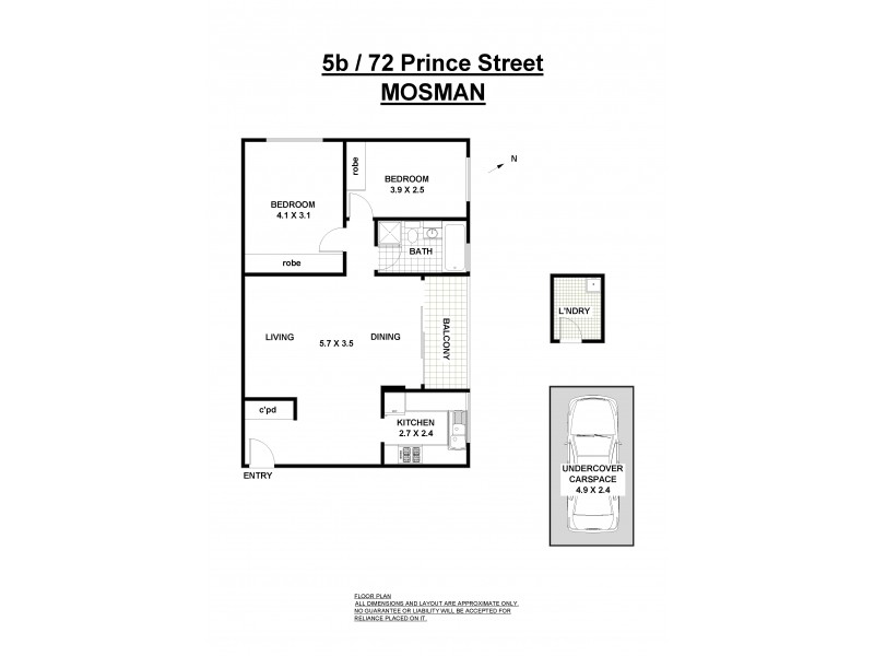 5B/72 Prince Street, Mosman NSW 2088 Floorplan