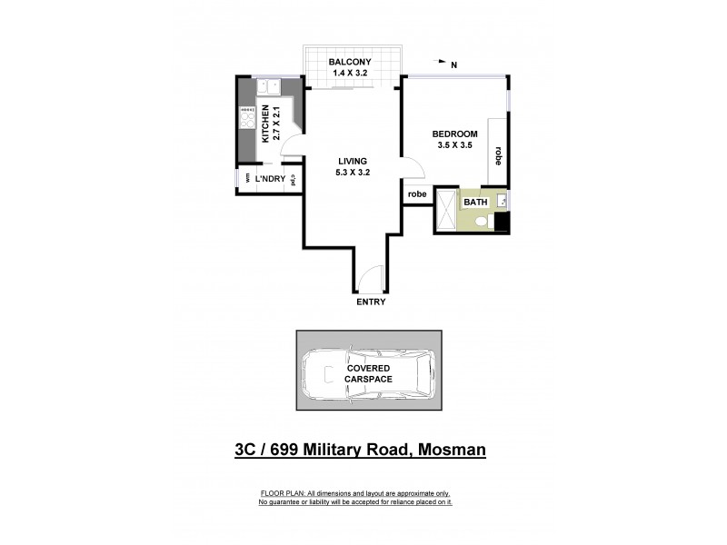3C/699 Military Road, Mosman NSW 2088 Floorplan