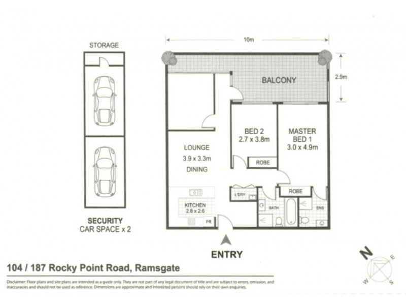 104, 187 Rocky Point Road, Ramsgate NSW 2217 Floorplan