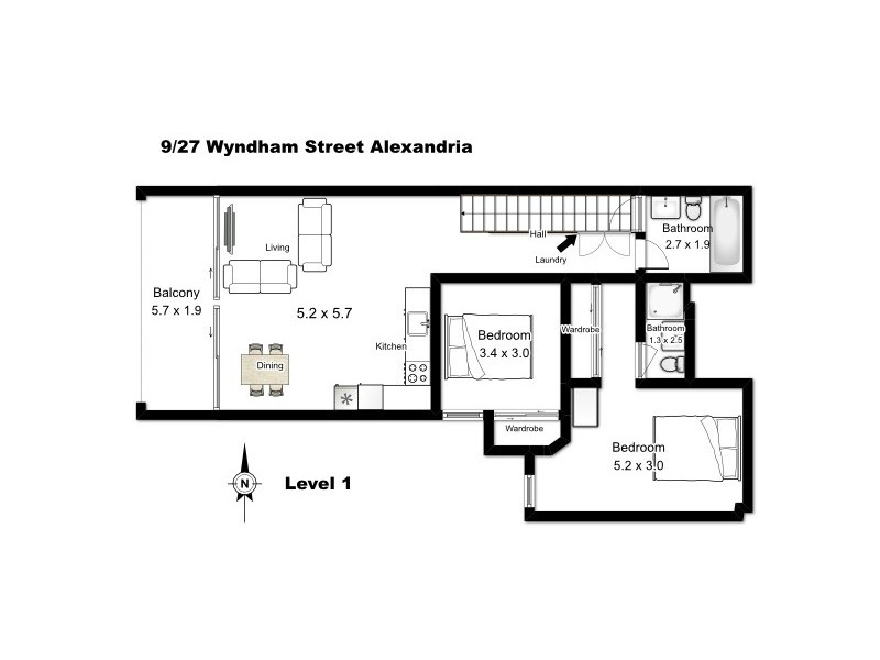 9/27 Wyndham Street, Alexandria NSW 2015 Floorplan